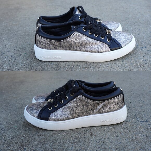 Michael Kors MK Glitter Logo Low Top Sneakers Youth 1 - Picture 6 of 9